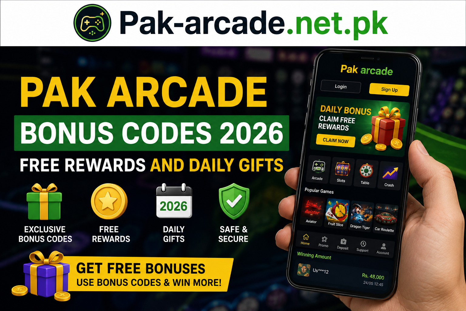 Pak arcade bonus Code